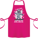 Snowboarding I Am the Avalanche Funny Cotton Apron 100% Organic Pink