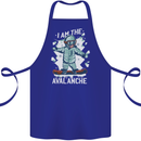 Snowboarding I Am the Avalanche Funny Cotton Apron 100% Organic Royal Blue