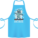 Snowboarding I Am the Avalanche Funny Cotton Apron 100% Organic Turquoise