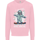 Snowboarding I Am the Avalanche Funny Kids Sweatshirt Jumper Light Pink
