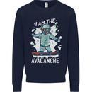 Snowboarding I Am the Avalanche Funny Kids Sweatshirt Jumper Navy Blue