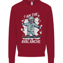 Snowboarding I Am the Avalanche Funny Kids Sweatshirt Jumper Red