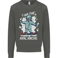 Snowboarding I Am the Avalanche Funny Kids Sweatshirt Jumper Storm Grey