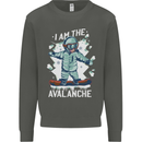 Snowboarding I Am the Avalanche Funny Kids Sweatshirt Jumper Storm Grey