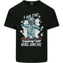 Snowboarding I Am the Avalanche Funny Kids T-Shirt Childrens Black
