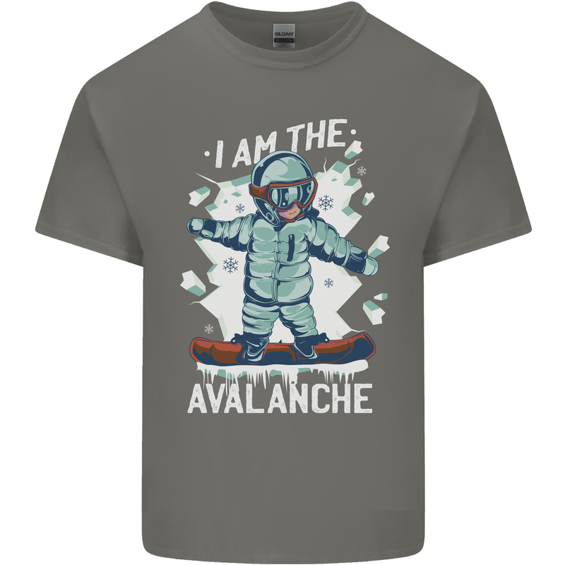 Snowboarding I Am the Avalanche Funny Kids T-Shirt Childrens Charcoal