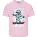 Snowboarding I Am the Avalanche Funny Kids T-Shirt Childrens Light Pink