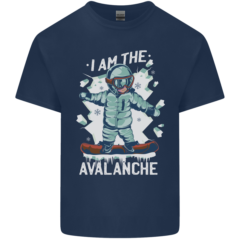 Snowboarding I Am the Avalanche Funny Kids T-Shirt Childrens Navy Blue