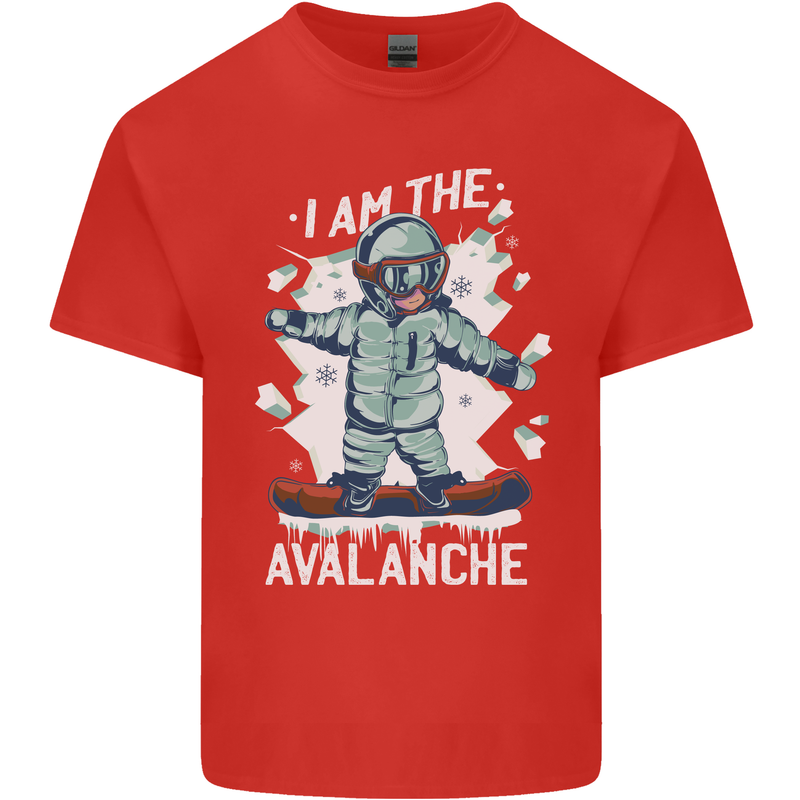 Snowboarding I Am the Avalanche Funny Kids T-Shirt Childrens Red