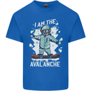 Snowboarding I Am the Avalanche Funny Kids T-Shirt Childrens Royal Blue