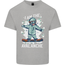 Snowboarding I Am the Avalanche Funny Kids T-Shirt Childrens Sports Grey