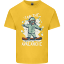 Snowboarding I Am the Avalanche Funny Kids T-Shirt Childrens Yellow