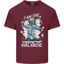 Snowboarding I Am the Avalanche Funny Mens Cotton T-Shirt Tee Top Maroon