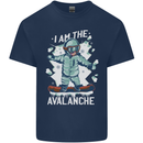 Snowboarding I Am the Avalanche Funny Mens Cotton T-Shirt Tee Top Navy Blue
