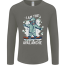 Snowboarding I Am the Avalanche Funny Mens Long Sleeve T-Shirt Charcoal