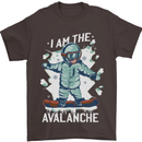 Snowboarding I Am the Avalanche Funny Mens T-Shirt 100% Cotton Dark Chocolate