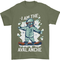 Snowboarding I Am the Avalanche Funny Mens T-Shirt 100% Cotton Military Green