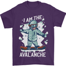 Snowboarding I Am the Avalanche Funny Mens T-Shirt 100% Cotton Purple
