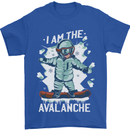 Snowboarding I Am the Avalanche Funny Mens T-Shirt 100% Cotton Royal Blue