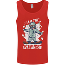 Snowboarding I Am the Avalanche Funny Mens Vest Tank Top Red