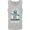 Snowboarding I Am the Avalanche Funny Mens Vest Tank Top Sports Grey