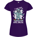Snowboarding I Am the Avalanche Funny Womens Petite Cut T-Shirt Purple