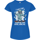 Snowboarding I Am the Avalanche Funny Womens Petite Cut T-Shirt Royal Blue