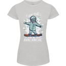 Snowboarding I Am the Avalanche Funny Womens Petite Cut T-Shirt Sports Grey