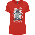 Snowboarding I Am the Avalanche Funny Womens Wider Cut T-Shirt Red