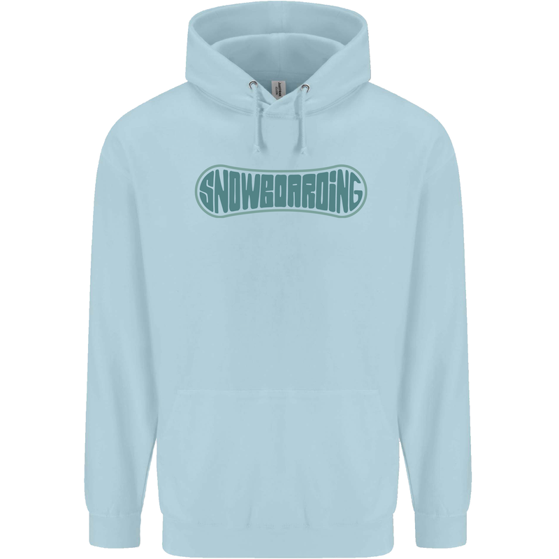 Snowboarding Snow Board Childrens Kids Hoodie Light Blue