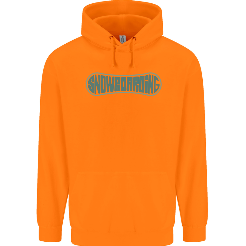 Snowboarding Snow Board Childrens Kids Hoodie Orange