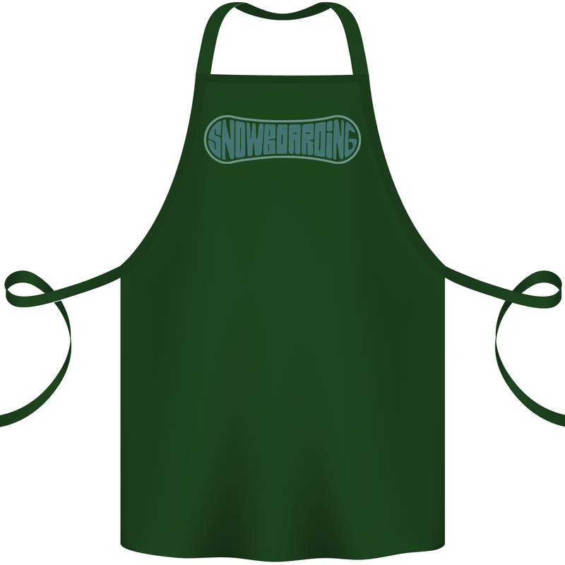 Snowboarding Snow Board Cotton Apron 100% Organic Forest Green