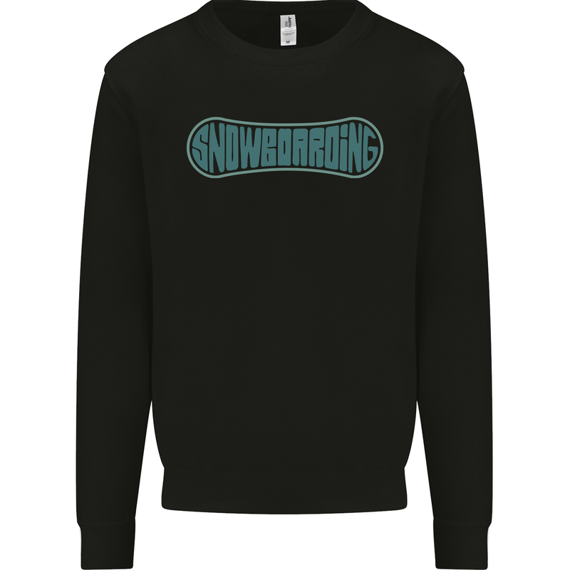 Snowboarding Snow Board Kids Sweatshirt Jumper Black