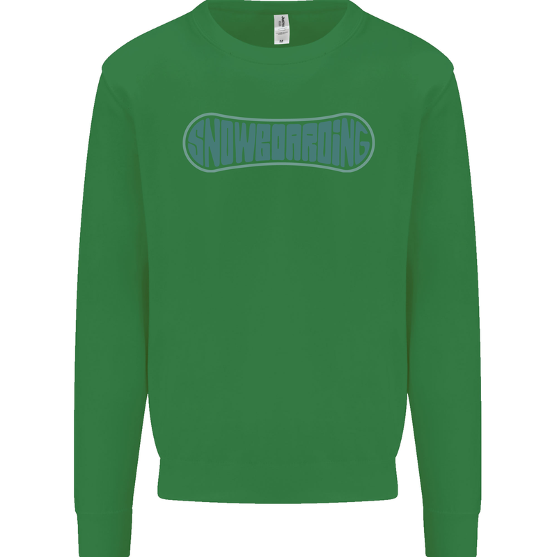 Snowboarding Snow Board Kids Sweatshirt Jumper Irish Green