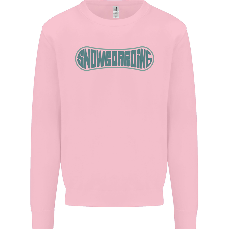 Snowboarding Snow Board Kids Sweatshirt Jumper Light Pink