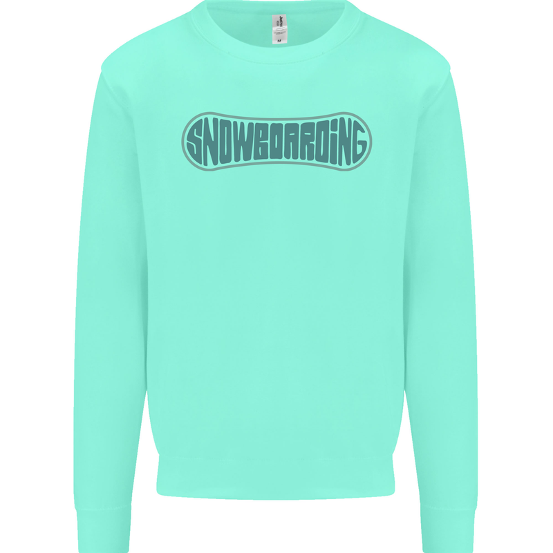 Snowboarding Snow Board Kids Sweatshirt Jumper Peppermint