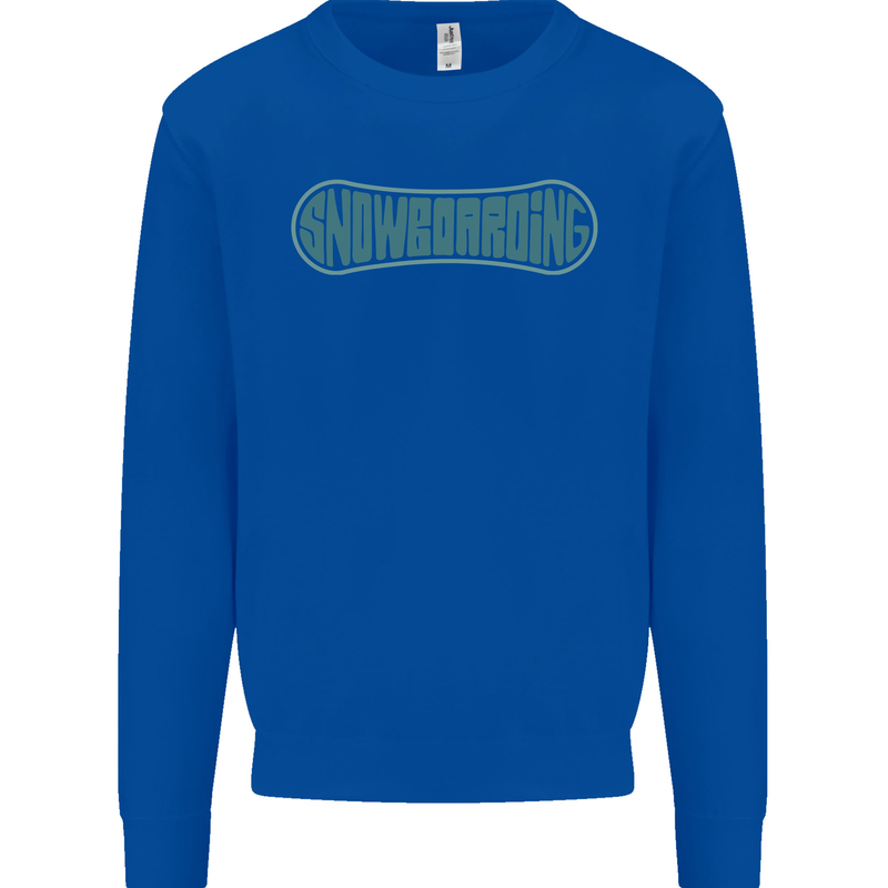 Snowboarding Snow Board Kids Sweatshirt Jumper Royal Blue