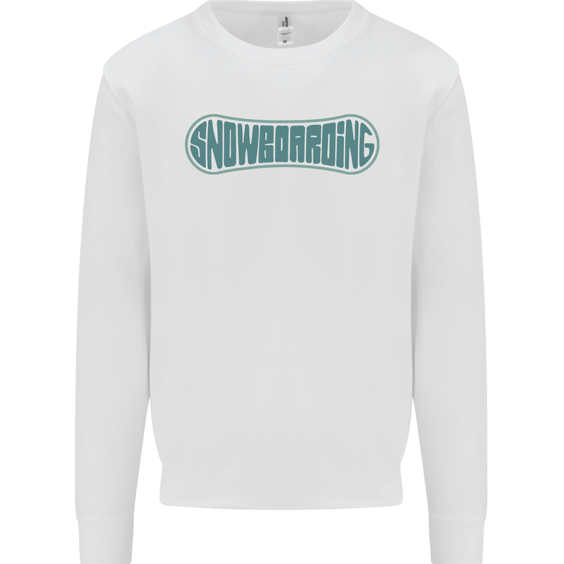 Snowboarding Snow Board Kids Sweatshirt Jumper White