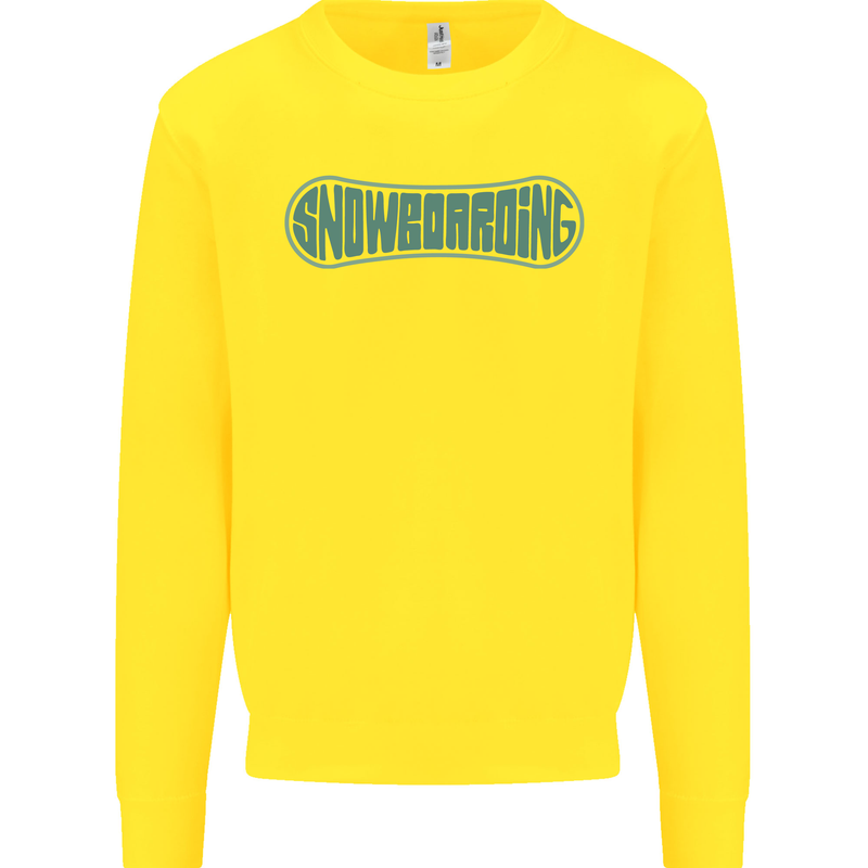 Snowboarding Snow Board Kids Sweatshirt Jumper Yellow