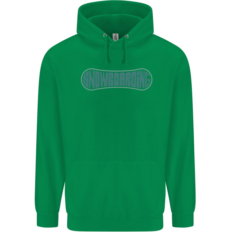 Snowboarding Snow Board Mens 80% Cotton Hoodie Irish Green