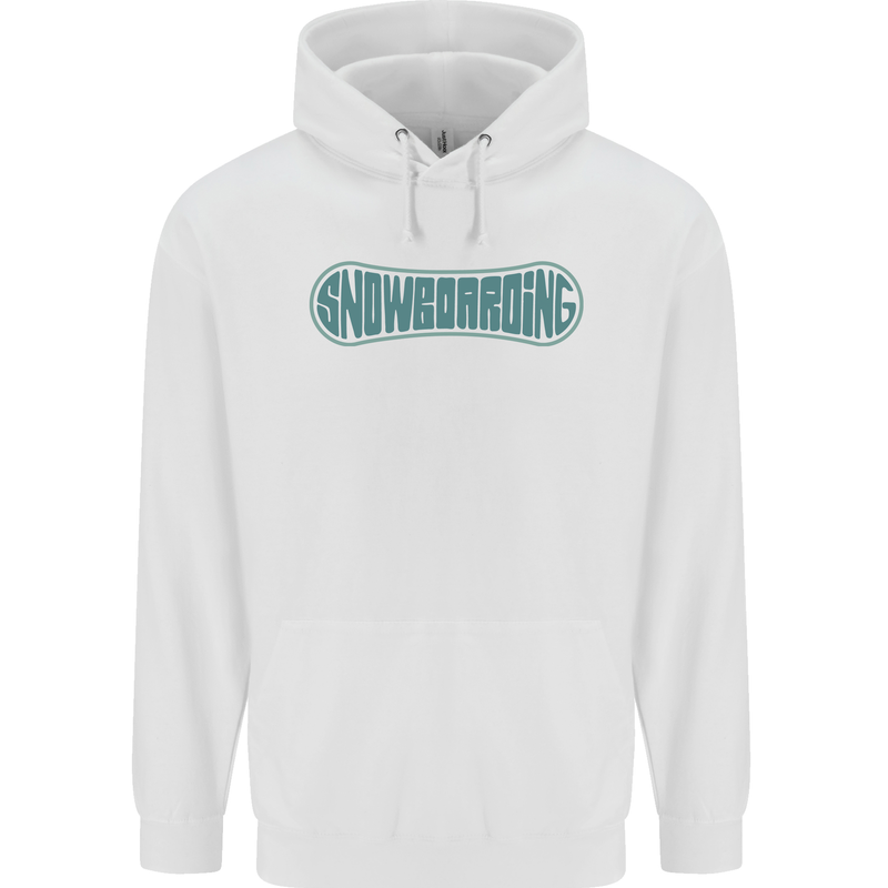 Snowboarding Snow Board Mens 80% Cotton Hoodie White