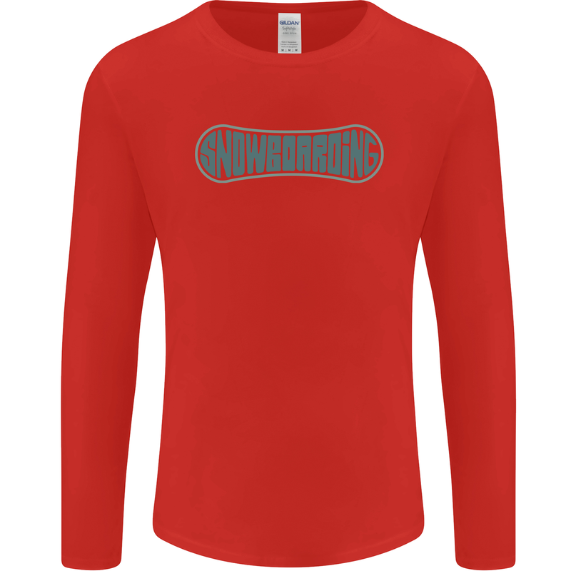 Snowboarding Snow Board Mens Long Sleeve T-Shirt Red