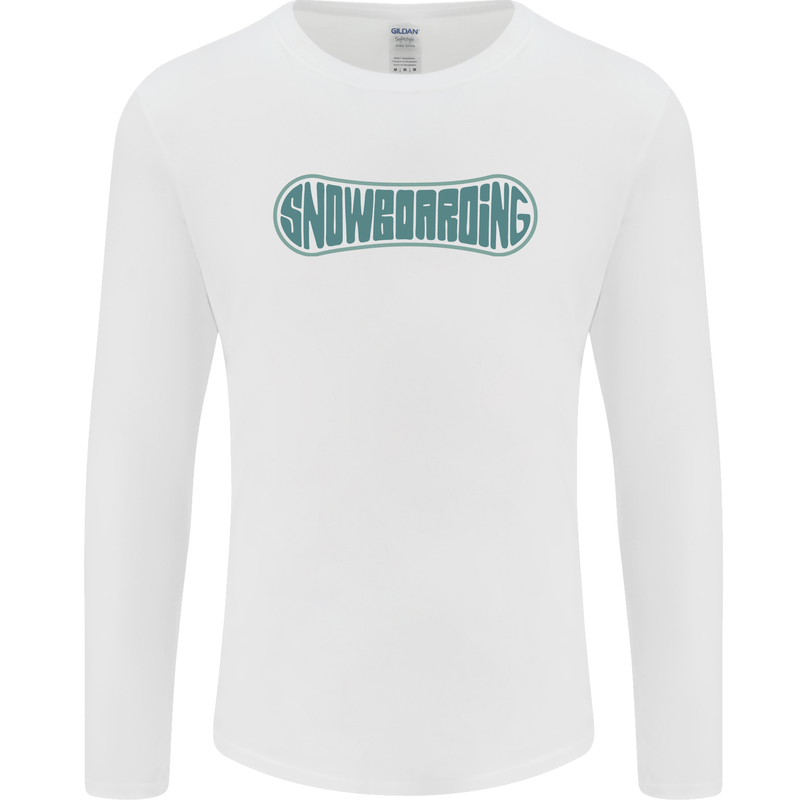 Snowboarding Snow Board Mens Long Sleeve T-Shirt White