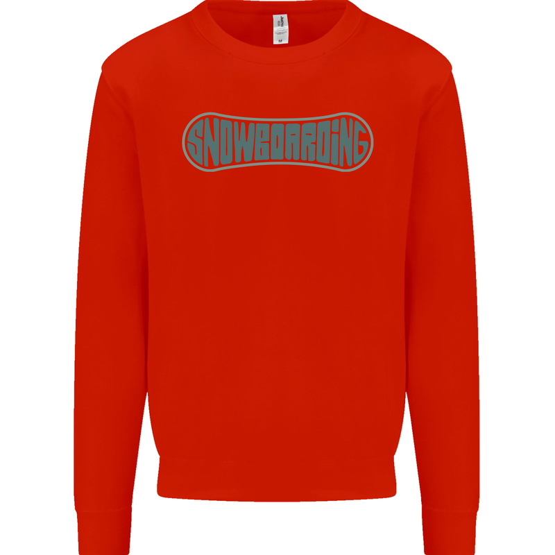 Snowboarding Snow Board Mens Sweatshirt Jumper Bright Red