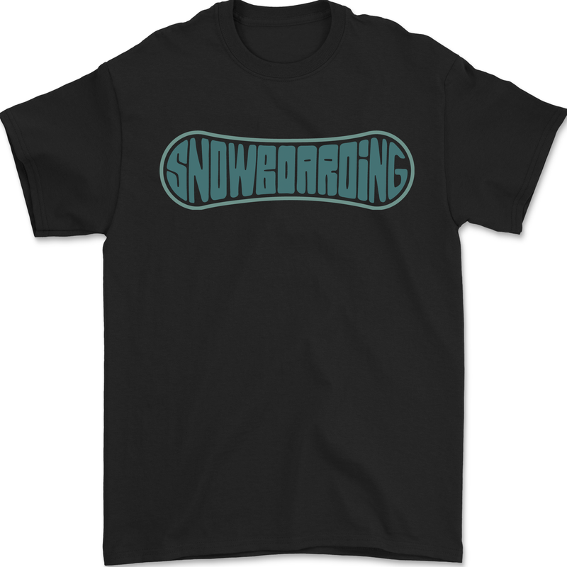 Snowboarding Snow Board Mens T-Shirt 100% Cotton Black