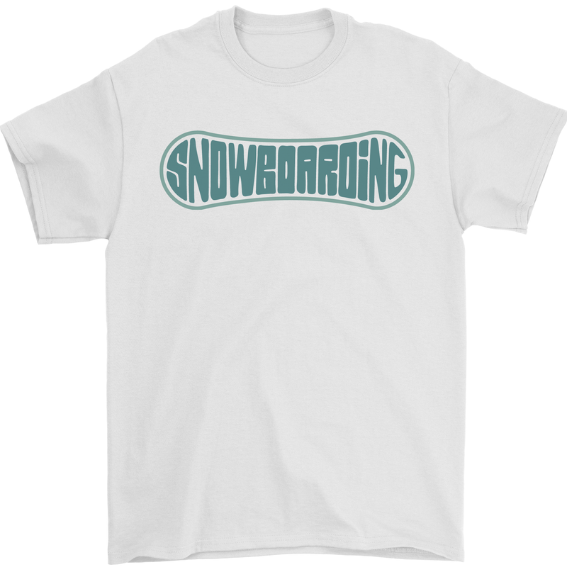 Snowboarding Snow Board Mens T-Shirt 100% Cotton White