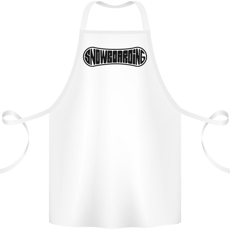 Snowboarding Snow Board Snowboarder Cotton Apron 100% Organic White