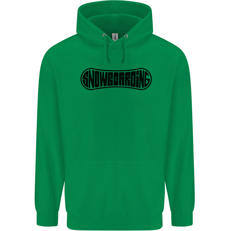 Snowboarding Snow Board Snowboarder Mens 80% Cotton Hoodie Irish Green
