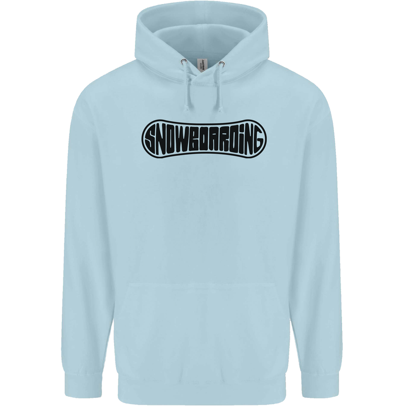 Snowboarding Snow Board Snowboarder Mens 80% Cotton Hoodie Light Blue