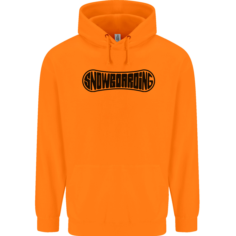 Snowboarding Snow Board Snowboarder Mens 80% Cotton Hoodie Orange